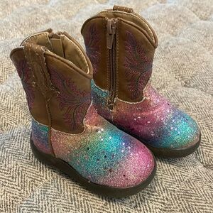 Roper glitter rainbow boots size 4